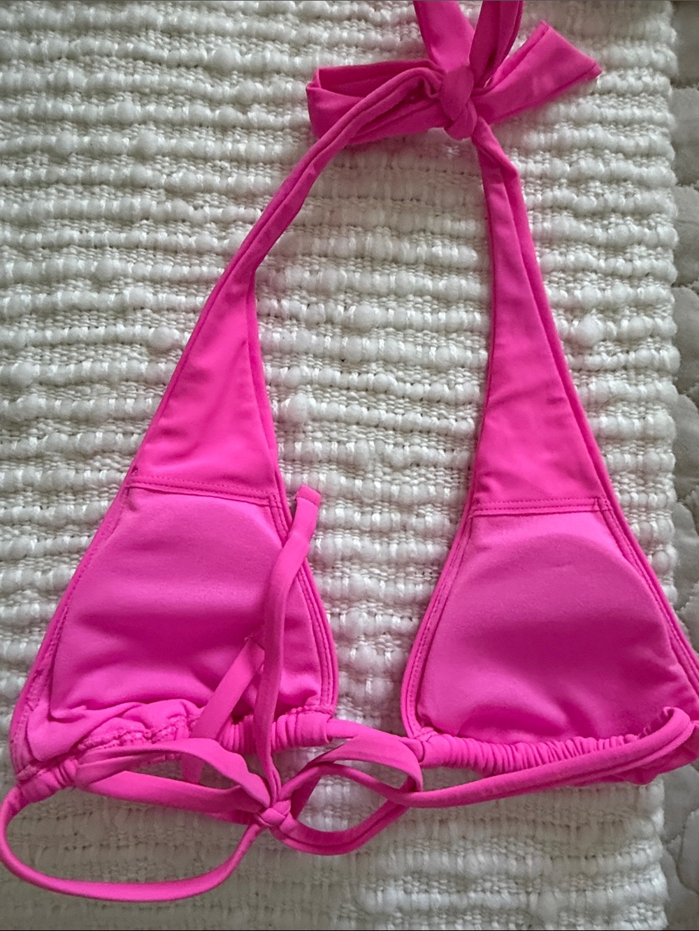 Assorted Bright Pink Floral Trim Bikini Tops - Picture 3 of 9